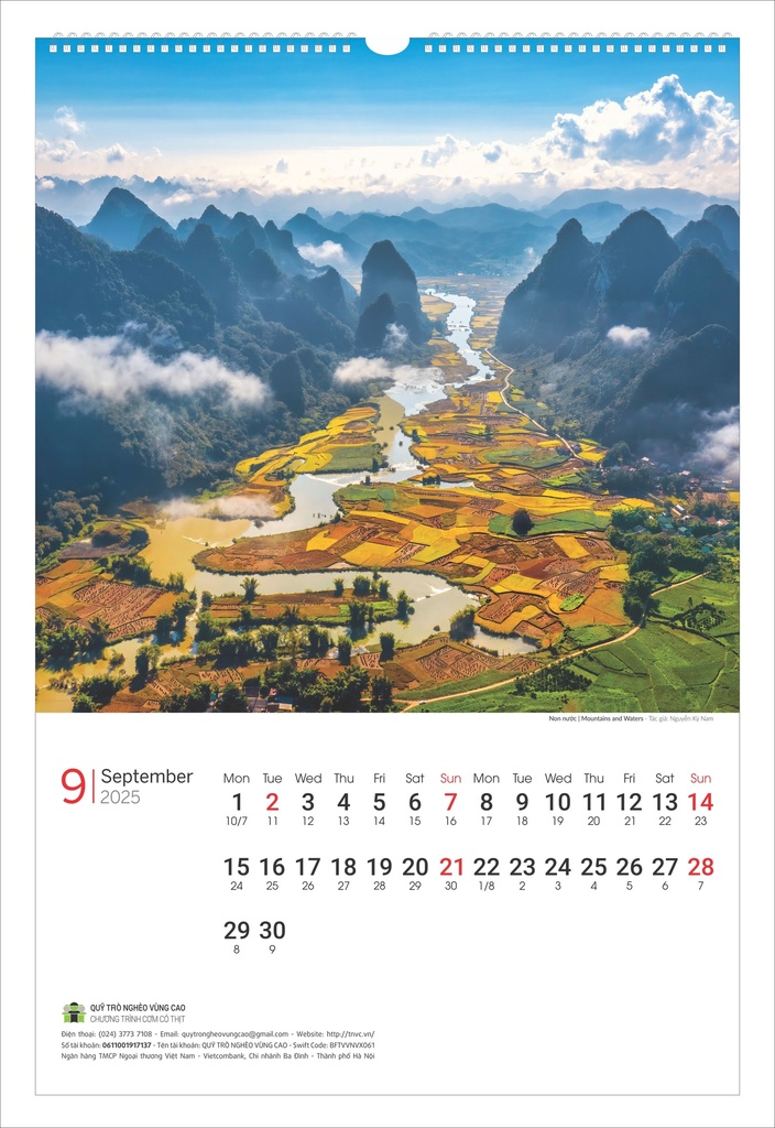 LỊCH TREO TƯỜNG PHONG CẢNH VÙNG CAO 2024