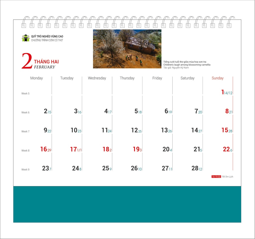 LỊCH BÀN TRẺ EM 2026