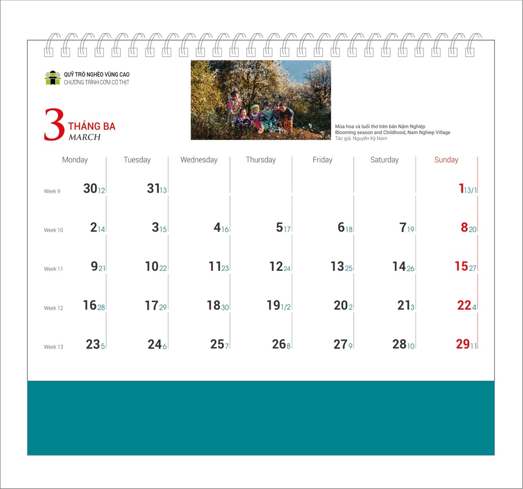 LỊCH BÀN TRẺ EM 2026