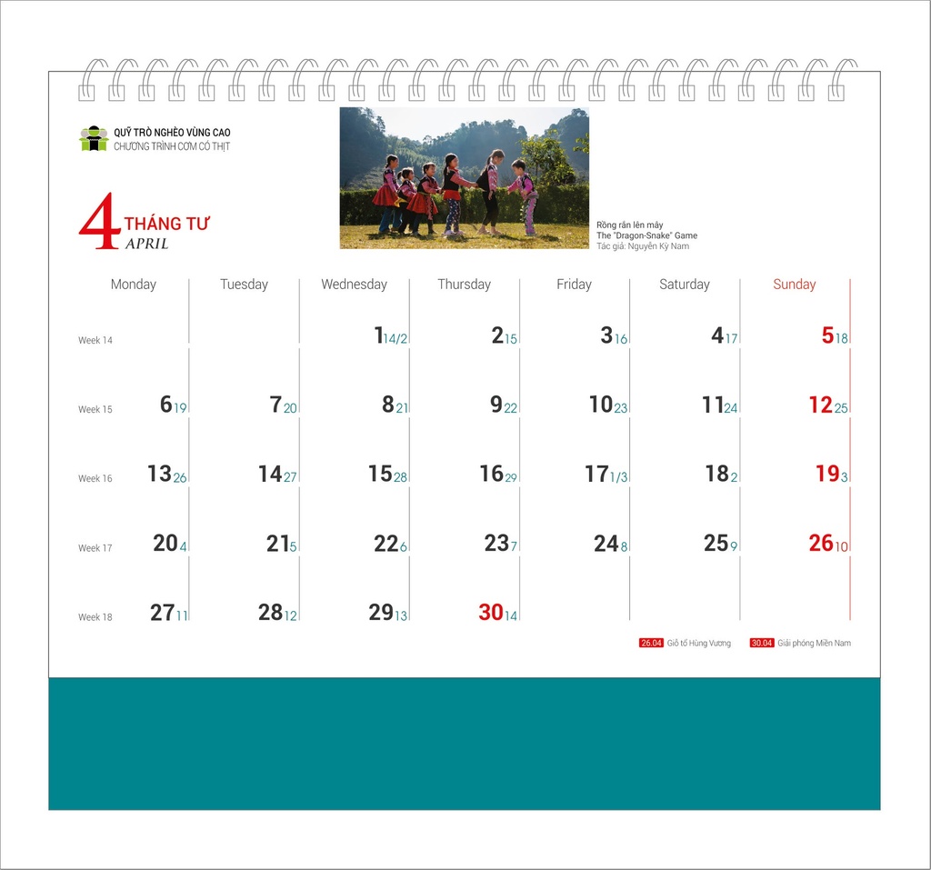LỊCH BÀN TRẺ EM 2026