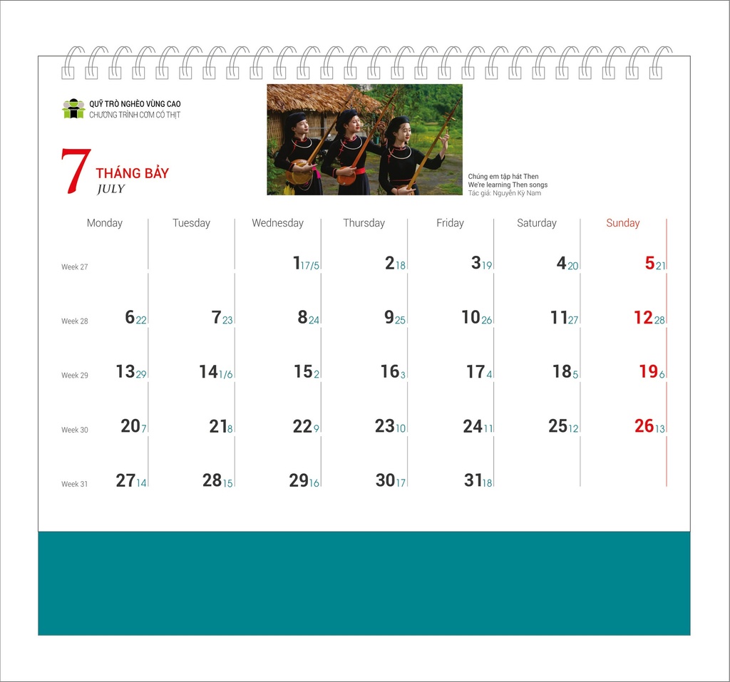 LỊCH BÀN TRẺ EM 2026