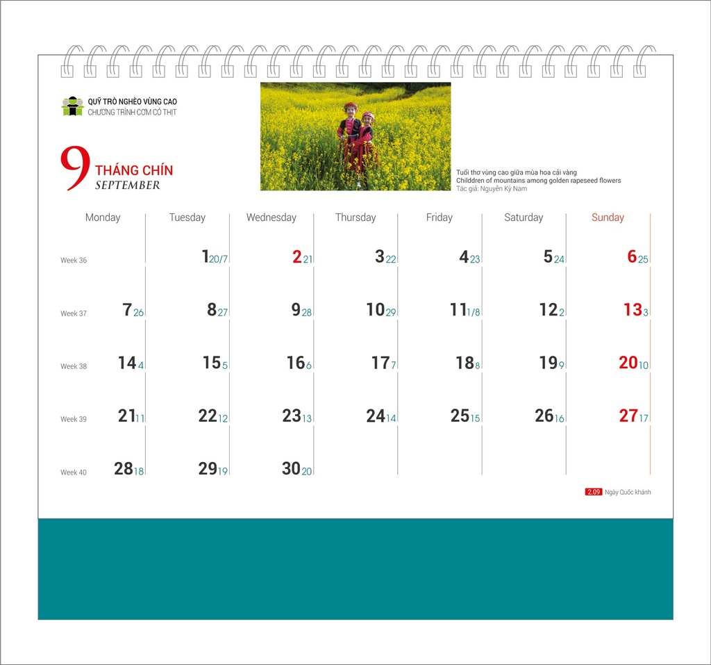 LỊCH BÀN TRẺ EM 2026