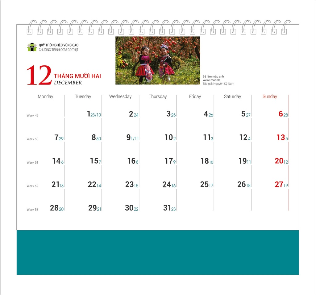 LỊCH BÀN TRẺ EM 2026