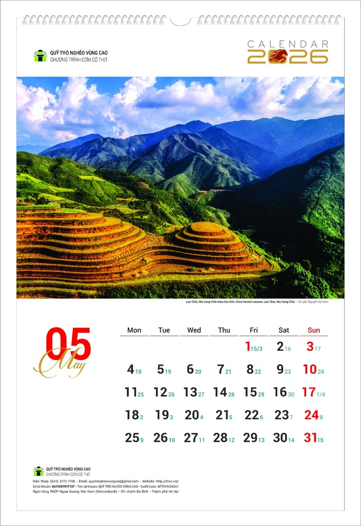 LỊCH TREO TƯỜNG PHONG CẢNH 2026