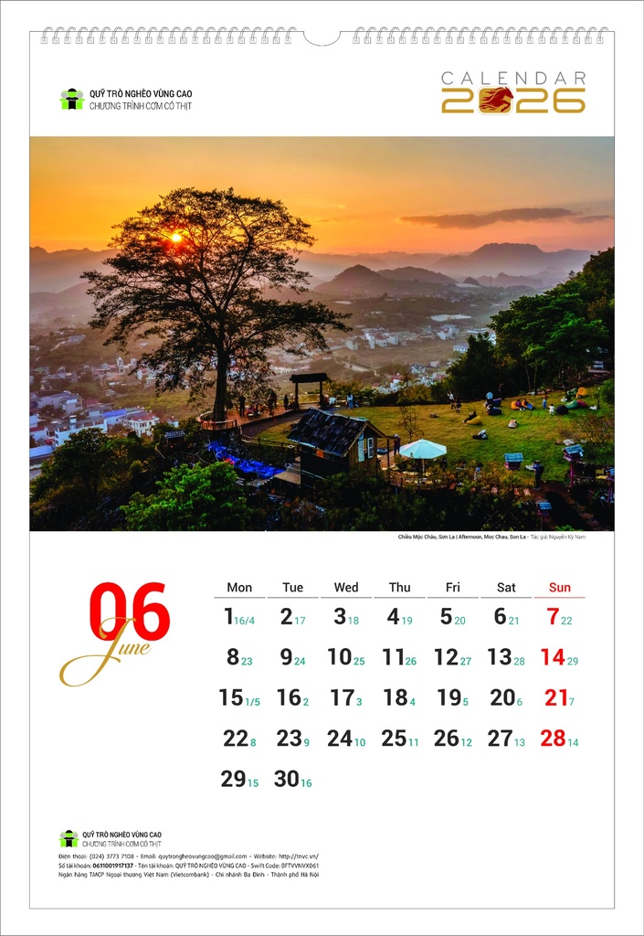 LỊCH TREO TƯỜNG PHONG CẢNH 2026