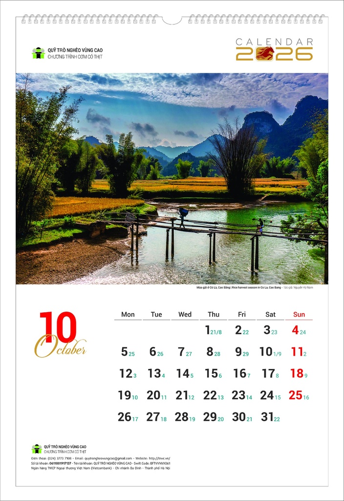 LỊCH TREO TƯỜNG PHONG CẢNH 2026