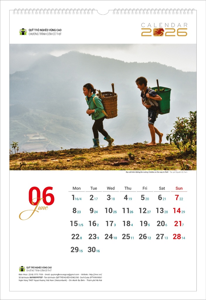 LỊCH TREO TƯỜNG TRẺ EM 2026