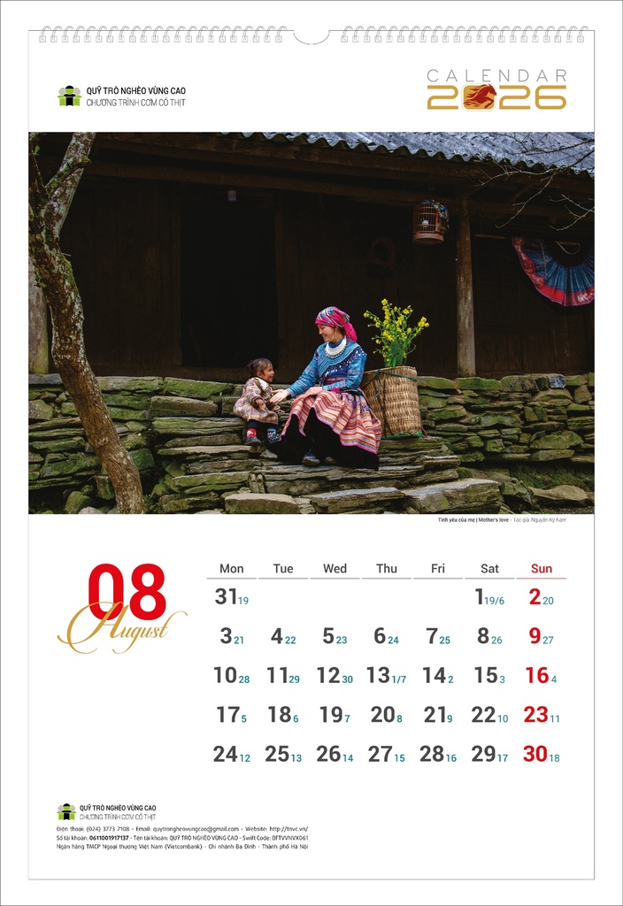 LỊCH TREO TƯỜNG TRẺ EM 2026