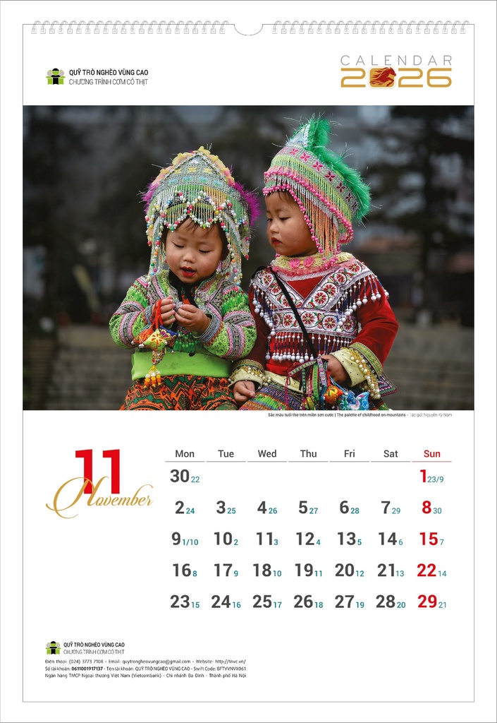 LỊCH TREO TƯỜNG TRẺ EM 2026