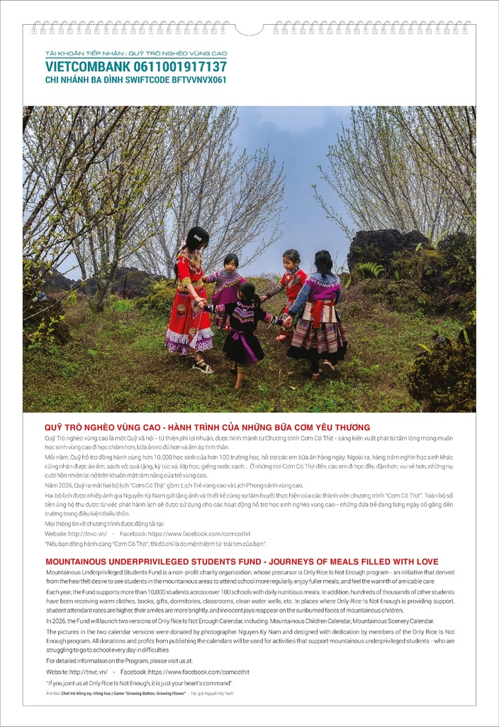 LỊCH TREO TƯỜNG TRẺ EM 2026